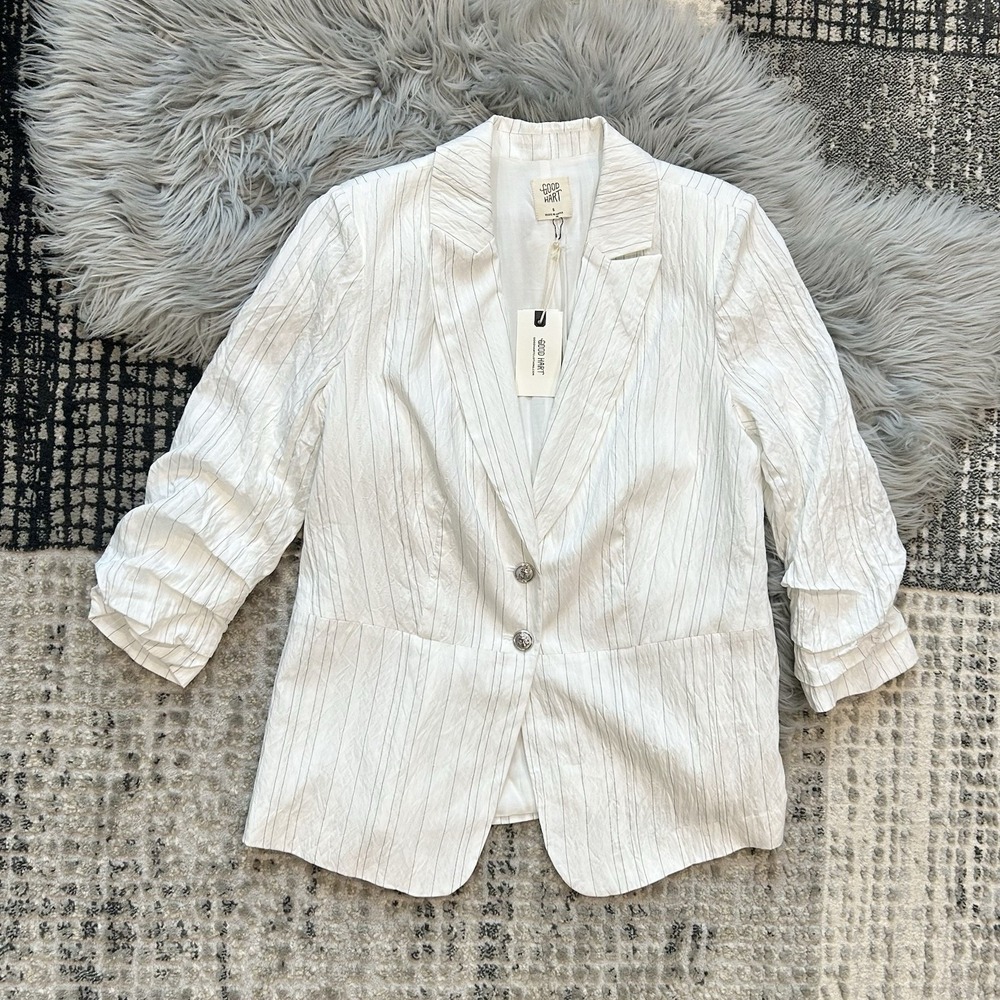 Matilda Jane Good Hart GH Myrtle Beach Striped Nautical Blazer Size S Small NWT - Picture 2 of 6